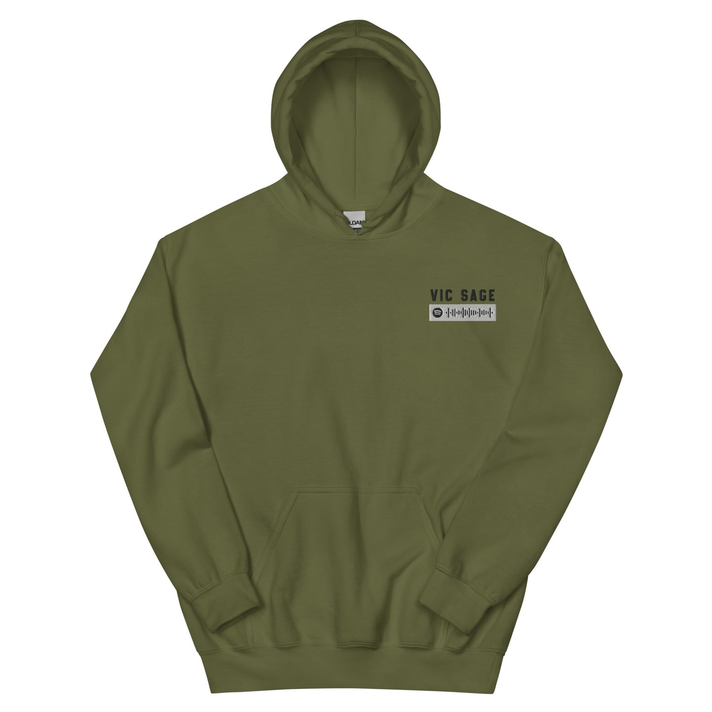 Vic Sage Spotify QR Hoodie w/ Black Embroidery