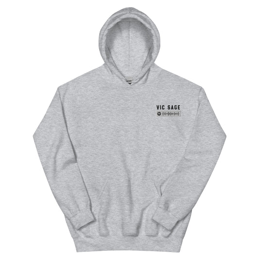 Vic Sage Spotify QR Hoodie w/ Black Embroidery